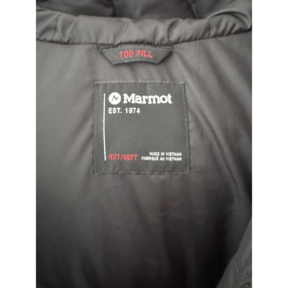 Marmot Mens 4XT Black Full Zip 700 Fill Winter Quilted Jacket Guides Down Hooded - Picture 4 of 8